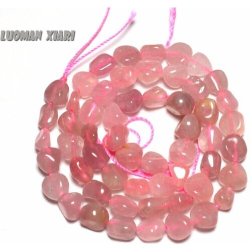 Wholesale Gravel irregular Shape 8-12 mm Natural Madagascar Rose Stone Quartz Beads For Jewelry Making DIY Bracelet Necklace 15