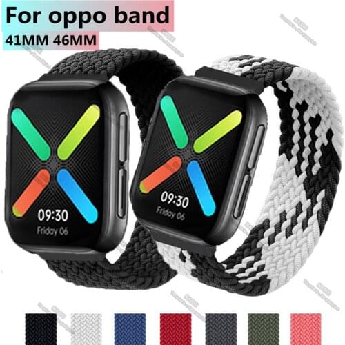 Braided Solo Loop Band for Oppo Watch 41mm 46mm Nylon Bracelet for Oppo Watch Strap 41mm 46mm