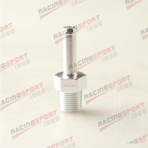 1/8" NPT Male To 1/4" Hose Barb Straight Adapter Fitting Aluminum Silver
