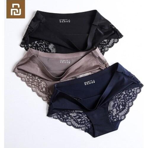 Xiaomi youpin luxury pearlescent cloth lace stitching sexy panties one-piece seamless womens panties briefs