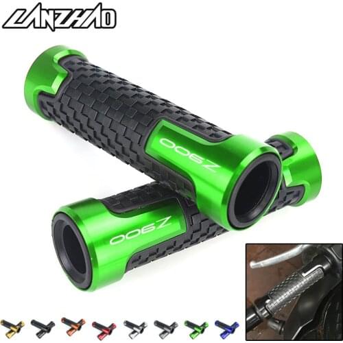 Motorcycle Hand Grips 7/8" 22mm CNC Aluminum Rubber Gel Handle Grip for Kawasaki Z900 Z900RS 2017 2018 2019