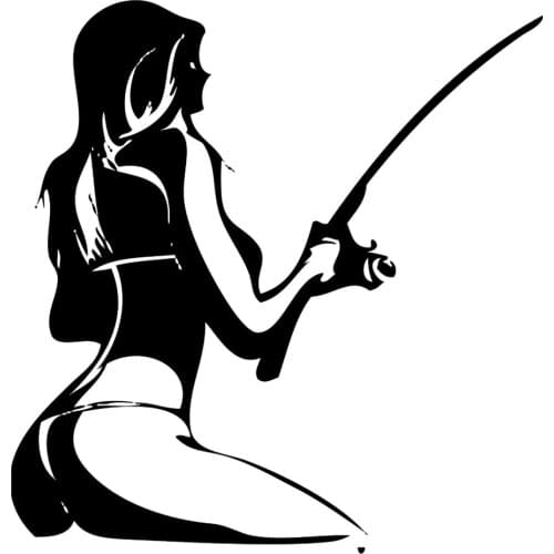 Fishing Woman Vinyl Decal Sticker For Car or Truck Beauty Temptation Body Stickers Decals Car Stickers Car Styling