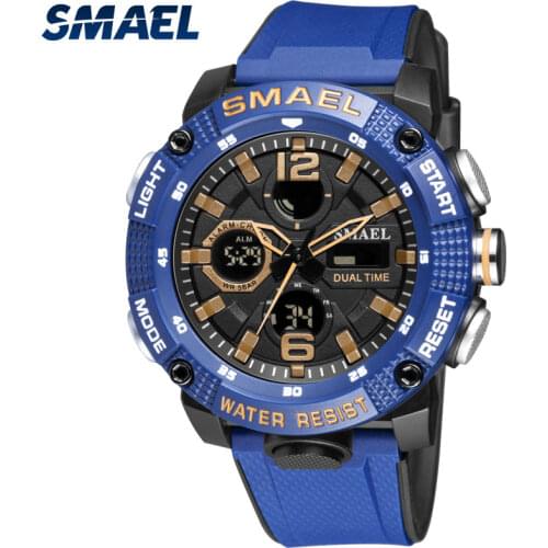SMAEL Brand Watches For Men Shock Resistant Mens Wristwatch Alarm Electronic Clock 2021 Modern Waterproof Sport Stopwatch 8039