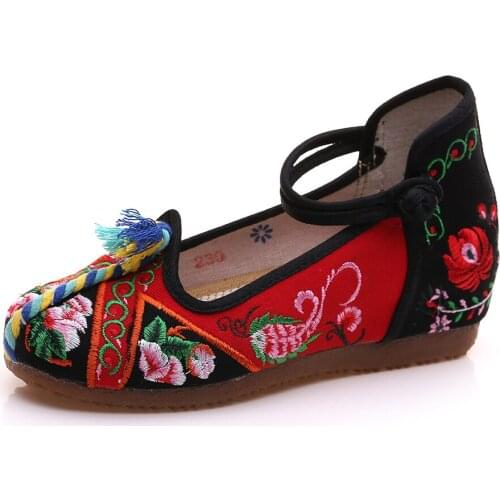 YourSeason Handmade Retro Flower Embroidery Casual Shoes Ladies Breathable Casual Canvas Wedge Platform Pumps Zapatos Mujer
