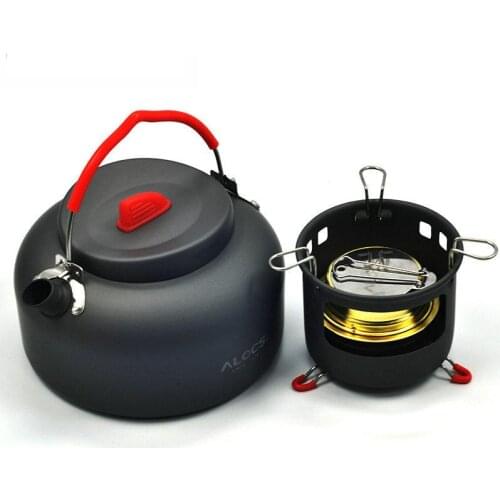 Outdoor camping Alcohol stove 1.4L boiling water teapot Set