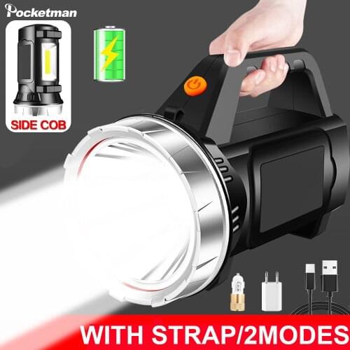 Outdoor 280W Portable Searchlight Strong light Long-Range Spotlight Hand Light Lanterna With Built In Battery Shoulder Strap