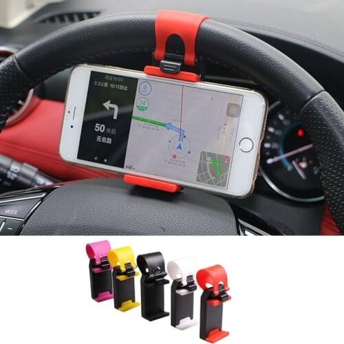 Universal Car Steering Wheel Mobile Phone Holder Bracket for iPhone 4 5 6s Plus For Samsung S4 S5 S6 Smartphone Support GPS