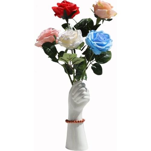 Nordic Vase Hand Vases White Arm Dried Flowers Modern Home Decor Room Vintage Decoration Ceramic Scandinavian Style