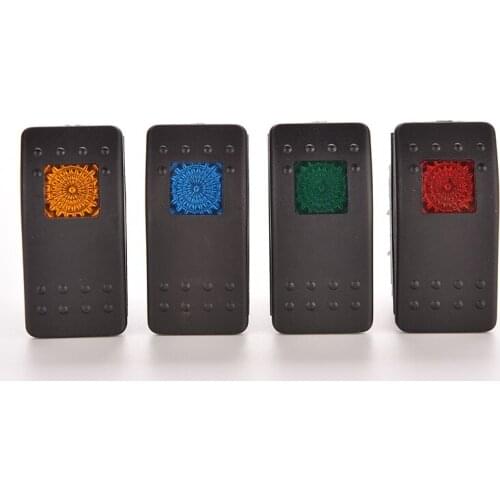 JETTING 12V 20A Waterproof Bar ARB Carbling Rocker Toggle Switch Car Boat LED Light Blue Yellow Red Green