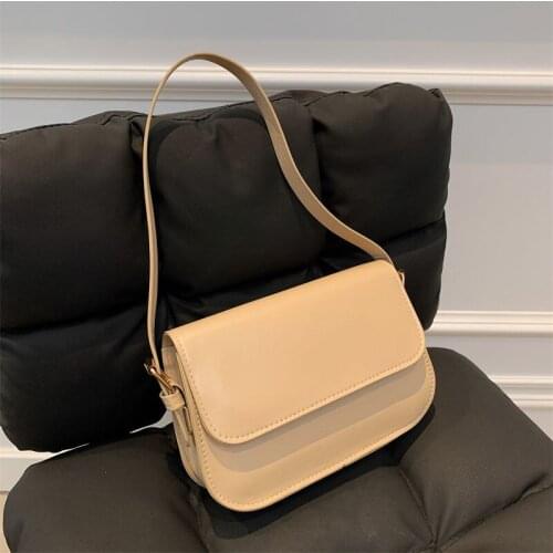 Women Bag Designer Shoulder Bag Female Crossbody Bag Handbag Purse Retro Fashion PU Leather 2021 New Trend Solid Color All-match