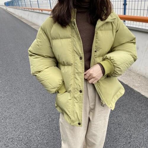 Women Winter Coat 2020 New Arrival Korean Style Hooded Warm Padded Puffer Woman Jacket Casual Beige Autumn Parkas Green Clothing