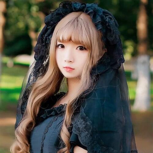 Headscarf Accessory for Lady Women White Lace Lolita Princess Costume Hairband Bride Veil Kerchief Sweet Bridal Wedding Headwear