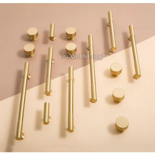 1PCS Simplicity Brass Gold Kitchen Cabinet Furniture Knobs and Handle Drawer Pulls Bedroom Knobs T Bar Cabinet Pulls GF519