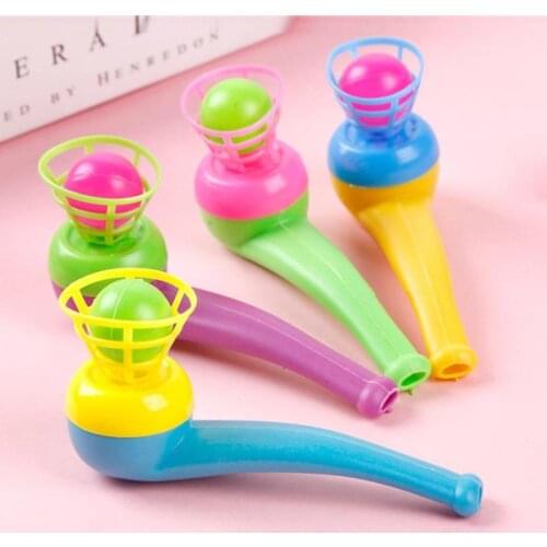 1pc Random Color Suspended Blow Pipe Blow Ball Rod Board Game For Children Balance Training Floating Blowing Ball Toy