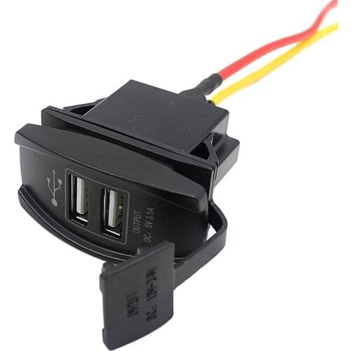12V 24V Car Auto Boat Accessory LED Dual USB Charger - Outlet white