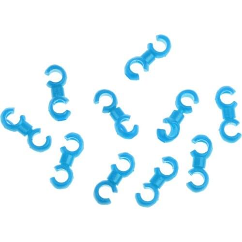 20Pcs S-style Cable Clips, Cycling Bike Bicycle Buck Holes Brake Gear Housing Guides - Black,Blue