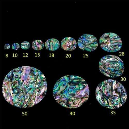 20pcs 8mm-45mm DIY Creative Design Flat Surface Single Face Abalone shell sheet for Ornaments accessories and Home crafts
