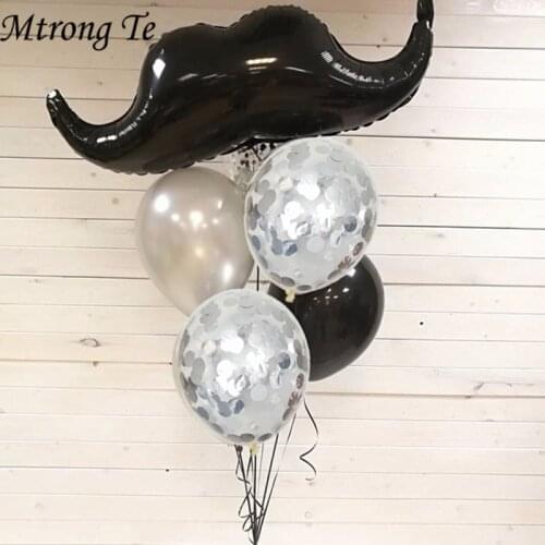 5pcs/lot Dashing Little Man Balloons Mustache Latex Balloon Black Beard Kids Toys Birthday Party Decoration Baby Shower Supplies
