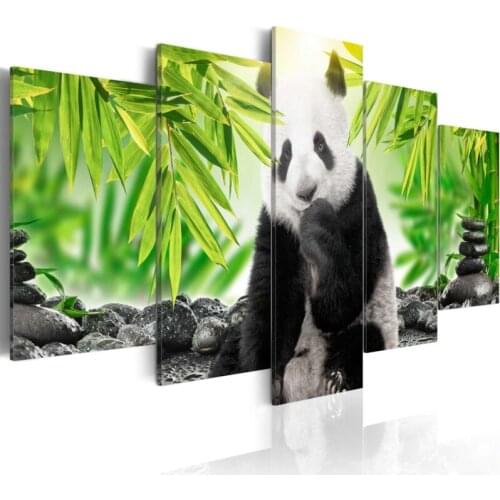 Panda Bamboo Nature Square Round Drill Mosaic Diamond Painting Cross Stitch DIY 5D Full Embroidery 5 pcs decor