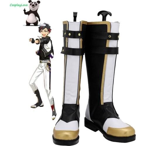 Ensemble Stars!! Nagumo Tetora Black White Shoes Cosplay Long Boots Leather Custom Made For Halloween