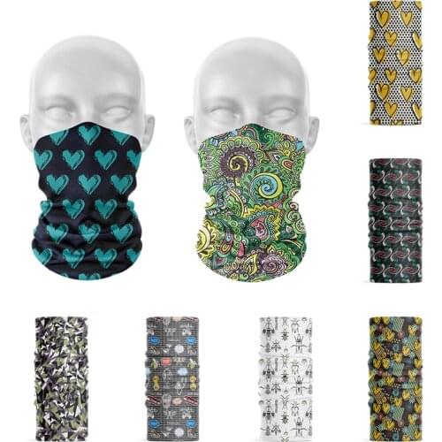 New Fashion 3D Printed Face Bandana Men Women Headscarf Outdoor Sports Hip-Hop Dustproof Hijab Scarf Headdress Elastic Headband