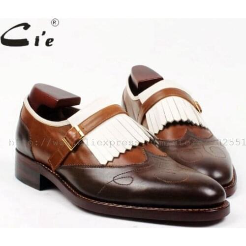 Cie Free Shipping Handmade Tassels Buckle Loafer Brown White Matching Calf Leather Bottom Outsole Men Shoe 3 Crafts Loafer66