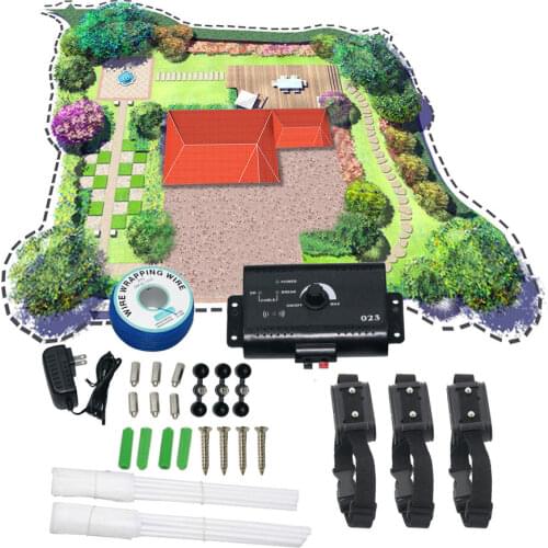 Safety Electric Pet Dog Fence With Waterproof Dog Electronic Shock Training Collar Buried Electric Dog Fence System No Battery