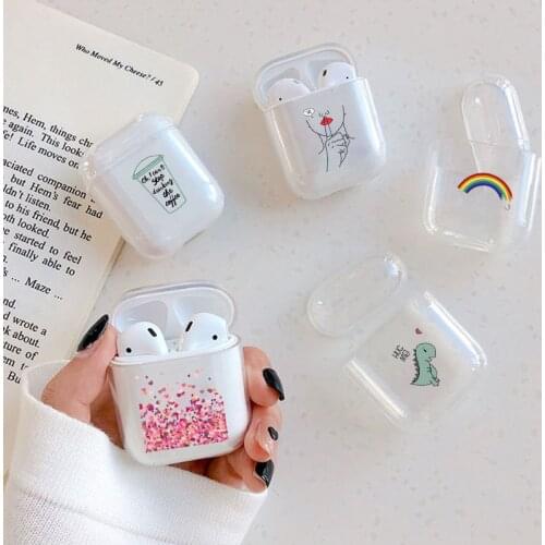 Cute Case For Apple airpods Case Cartoon Transparent Bluetooth Earphone Case For Airpods 1 2 Protective Headphone Hard Case