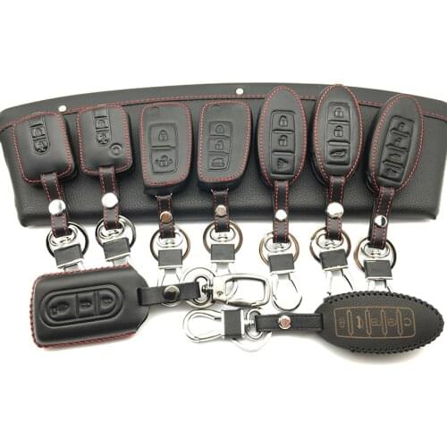 Genuine Leather Car Key Cover Case For Nissan Teana X-Trail Qashqai Livina Sylphy Tiida Sunny March Murano Geniss Juke Almera