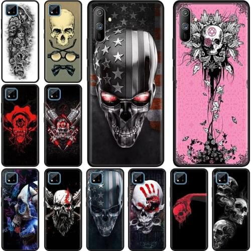 Glossy Skull Cell Phone Case for Realme 6 7 8 C3 C21 XT 5 GT Neo C11 X50 Pro 5G C25 Mobile Phones Cover Coque
