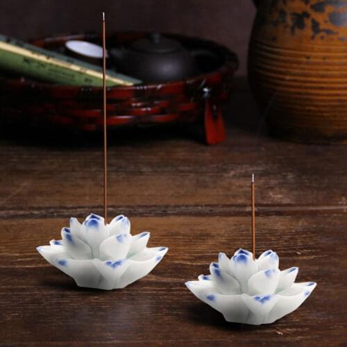 Lotus Incense Holder Incense Burner Ceramic Incense Plate Chic Lotus Incense Sticks Holder Home Incense Stand Home Decoration