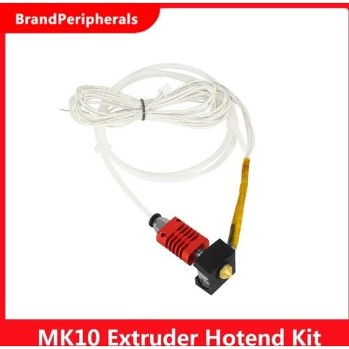 Tronxy 3D Printer Parts Assembled MK10 Extruder Hotend Kit Aluminum Heating Block 0.4mm Nozzle 100K Ohm Thermistor PTFE Tube