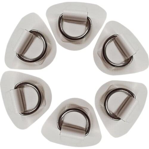 6Pcs Paddle Board Stainless Steel Handle D-Ring Patch for Inflatable Boat Kayak Canoe Deck Fitting
