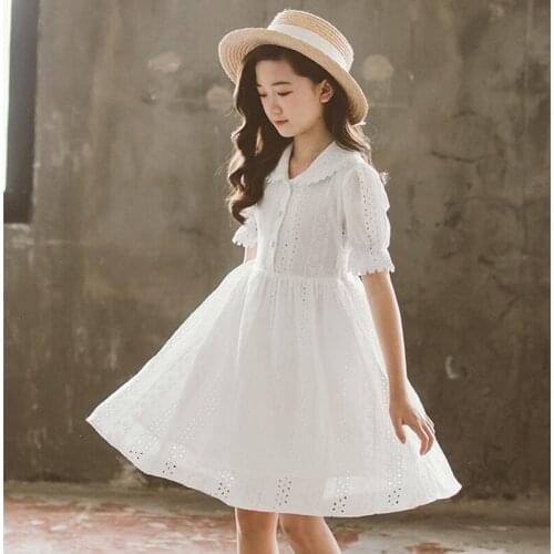 Elegant princess dress girl birthday party costume kids sweet cotton lace girl dress kids clothes