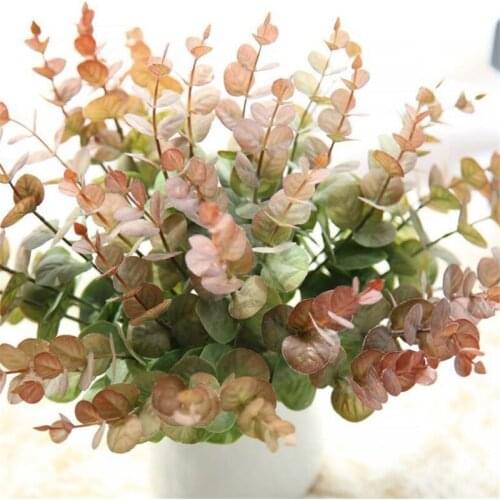 Artificial Flower Pplastic Money Leaf Little Eucaly Flower Arrangement Flower Plant Wall Fake Flower Home Decoration plant