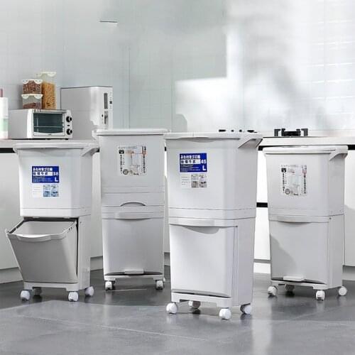 Waste Sorting Trash Bin High Capacity Cleaning Tools Accessories Kitchen Trash Bin Cubo De Basura Home Merchandises DB0LJ