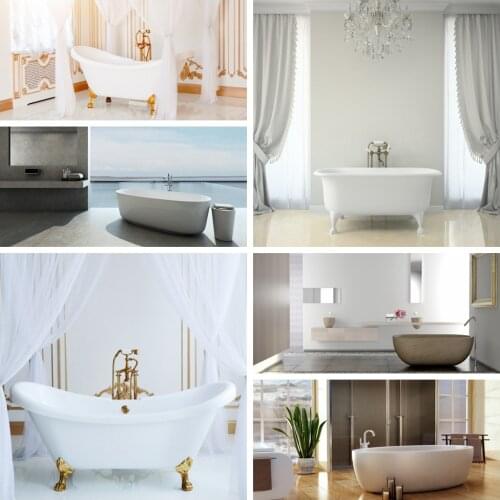 Laeacco Bathroom Window Curtains Bathtub Interior Decor Photography Backdrops Baby Shower Backgrounds For Photo Studio Photozone