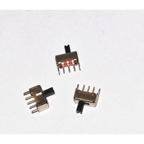 100pcs/lot Small Toggle Switch SS12D07VG4 4MM Handle with Stand 3 Feet Micro Switch 1P2T