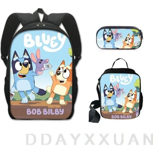 Kids bingo bluey Backpack Set for Teenager Boys Girls Student School Bags Bagpack Children Book Bags Schoolbag Mochila