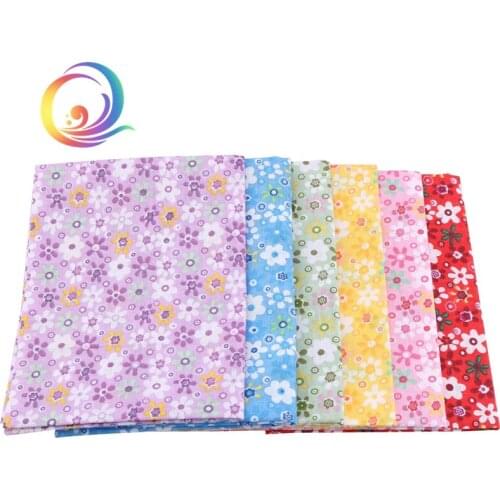 6pcs Thin Cotton Fabric Patchwork For Quilting Sewing Scrapbook Fat Quarters Tissue Bundle Needlework Floral Pattern 50cm*50cm