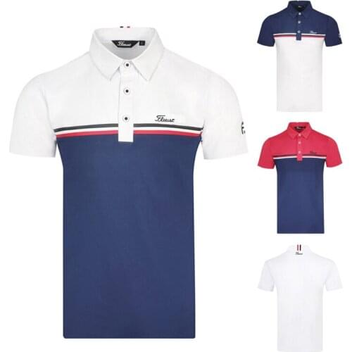 New Golf Clothing Mens 4-color Short-sleeved T-shirt Outdoor Sports and Leisure Breathable and Quick-drying