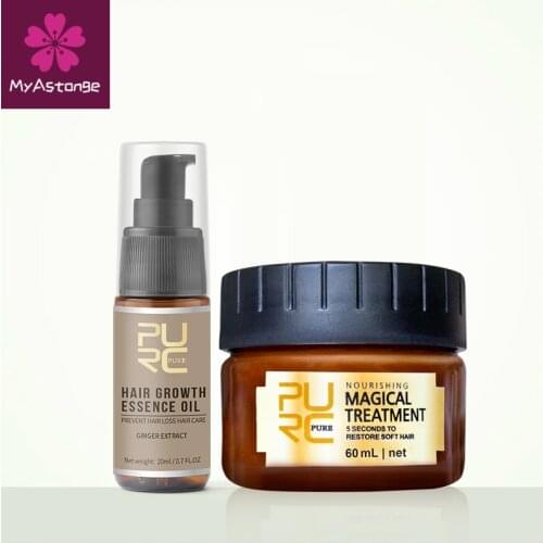 PURC New Fast Hair Growth Essencel Oil Prevent Hair Loss 20ml and PURC Magical treatment mask Hair Care