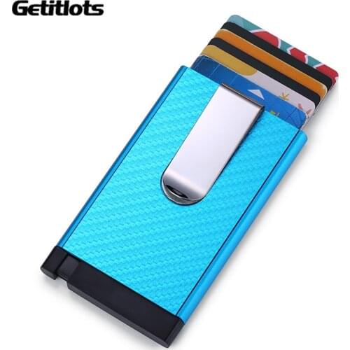 New Aluminum Alloy RFID ID Credit Card Case Male Carbon Fiber Pattern Wallet Card Holder Minimalist Wallet Luxury Cardholder