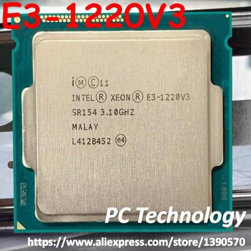 Original Intel Xeon E3-1220V3 CPU 3.10GHz 8M LGA1150 Quad-core Desktop E3-1220 V3 processor Free shipping E3 1220 V3 E3 1220V3