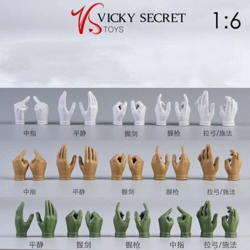 VSTOYS 19XG56 1/6 Scale Nude Hands Gloves Hand Types Gesture Suitable For 12" Female Action Figure Body In Stock