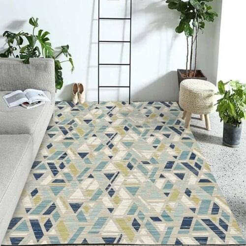 Simple geometric carpet, modern sofa and table, living room carpet, childrens play floor, living room floor mats, large area, c