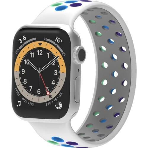 Solo loop For Appel watch band 38mm 40mm 42mm 4mm Pride correa smartwatch Slicone bracelet apple watch series 6 5 4 3 SE strap