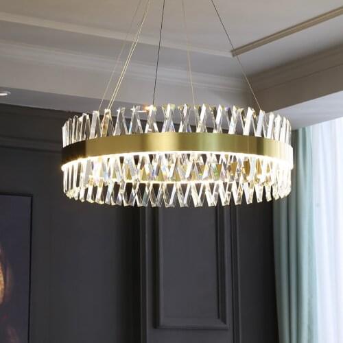 Luxury Copper Chandelier Modern Led Crystal Wires Indoor Lighting Living Room Dining Room Bedroom Hanging Lamp Home Decoration