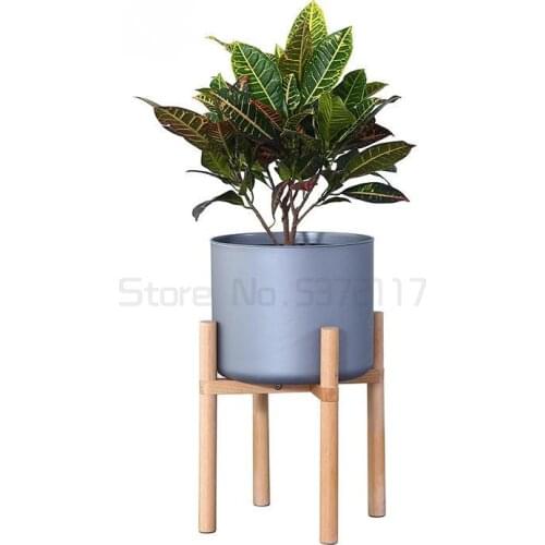 Home simple flower rack solid wood Nordic flower rack wooden flower pot rack indoor creative balcony flower rack