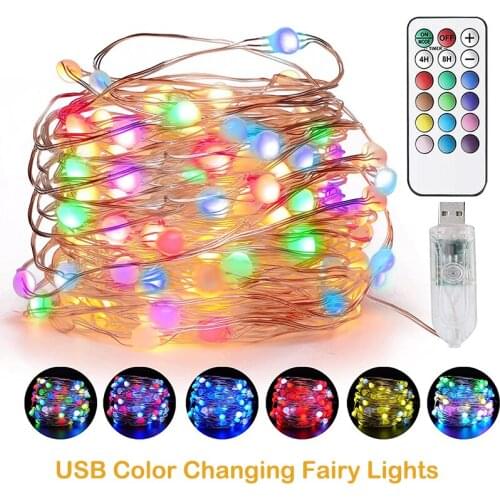 20M LED RGB DIY Christmas Tree Fairy Light Waterproof Copper Wire String Light Garland For Outdoor Holiday Party Decor